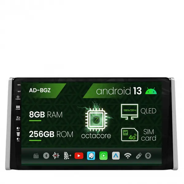 Navigatie Toyota RAV4 (2018+), Android 13, Z-Octacore 8GB RAM + 256GB ROM, 9 Inch - AD-BGZ9008+AD-BGRKIT098