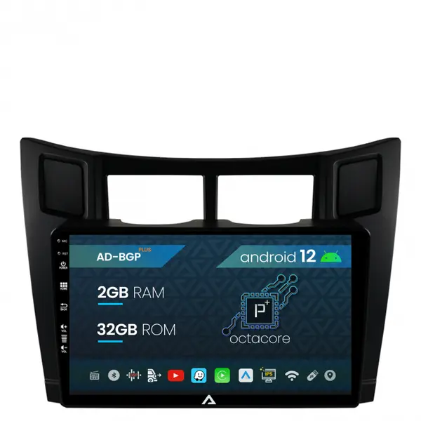 Navigatie Toyota Yaris (2005-2012), Android 12, P-Octacore 2GB RAM + 32GB ROM, 9 Inch - AD-BGP9002+AD-BGRKIT103