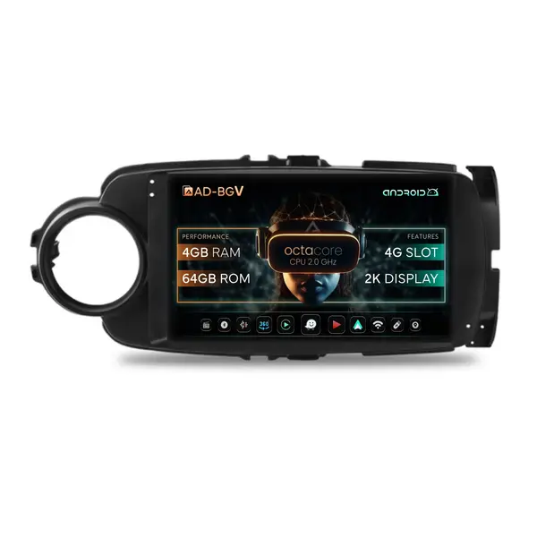 Navigatie Toyota Yaris (2010-2018), Android, V-Octacore 4GB RAM + 64GB ROM, 9.5 Inch - AD-BGV9004+AD-BGRKIT104B
