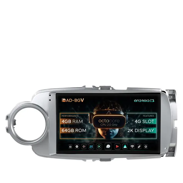 Navigatie Toyota Yaris (2010-2018), Android, V-Octacore 4GB RAM + 64GB ROM, 9.5 Inch - AD-BGV9004+AD-BGRKIT104