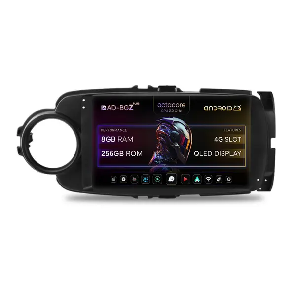 Navigatie Toyota Yaris (2010-2018), Android, Z-Octacore 8GB RAM + 256GB ROM, 9 Inch - AD-BGZ9008+AD-BGRKIT104B