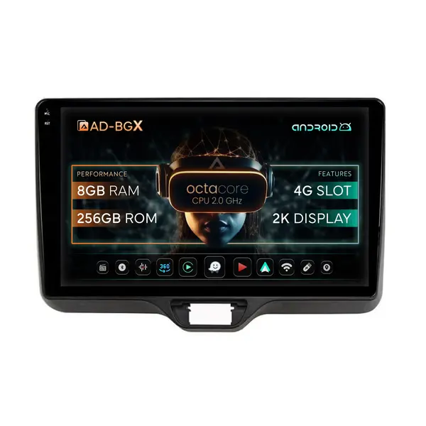 Navigatie Toyota Yaris (2020+), Android, X-Octacore 8GB RAM + 256GB ROM, 10.36 Inch - AD-BGX10008+AD-BGRKIT105