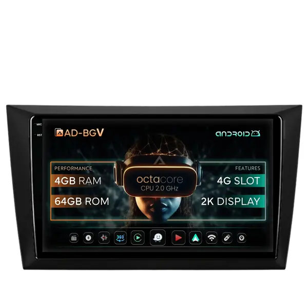 Navigatie Volkswagen Golf 6, Android, V-Octacore 4GB RAM + 64GB ROM, 9.5 Inch - AD-BGV9004+AD-BGRKIT024V2