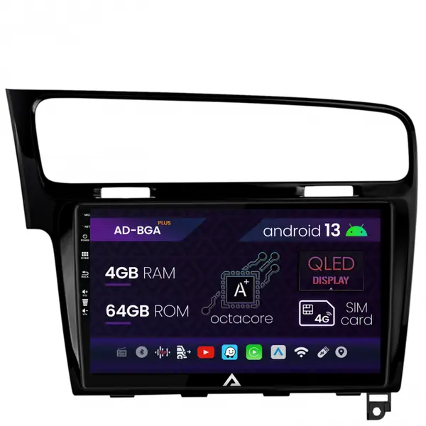 Navigatie Volkswagen Golf 7, Android 13, A-Octacore 4GB RAM + 64GB ROM, 10.1 Inch - AD-BGA10004+AD-BGRKIT023B