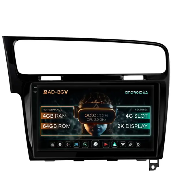Navigatie Volkswagen GOLF 7, Android, V-Octacore 4GB RAM + 64GB ROM, 10.36 Inch - AD-BGV10004+AD-BGRKIT023B