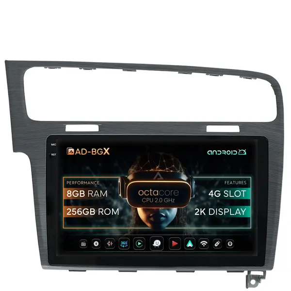 Navigatie Volkswagen GOLF 7, Android, X-Octacore 8GB RAM + 256GB ROM, 10.36 Inch - AD-BGX10008+AD-BGRKIT023A