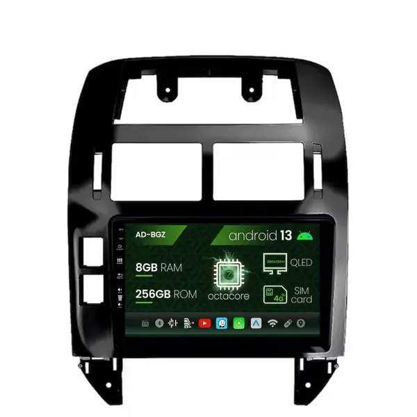 Navigatie Volkswagen Polo (2004-2011), Android 13, Z-Octacore 8GB RAM + 256GB ROM, 9 Inch - AD-BGZ9008+AD-BGRKIT033OLD
