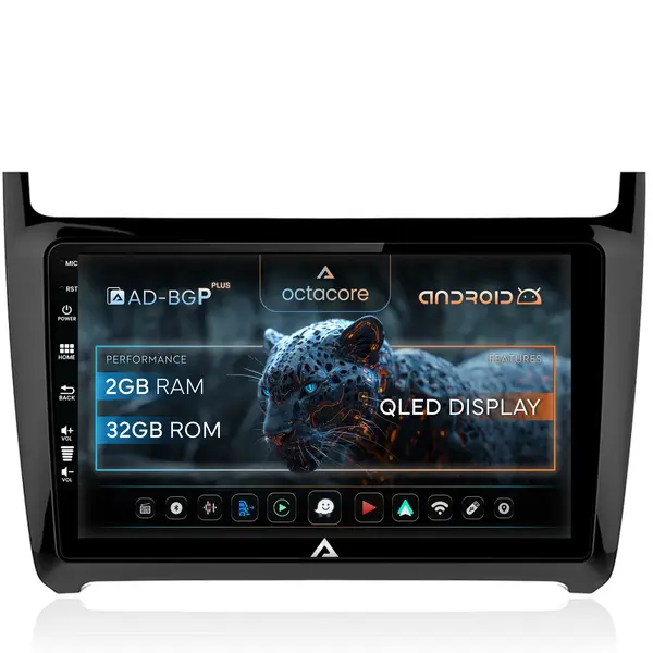 Navigatie Volkswagen Polo (2009+), Android, P-Octacore 2GB RAM + 32GB ROM, 9 Inch - AD-BGP9002+AD-BGRKIT033