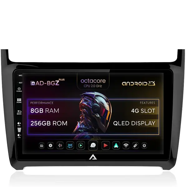 Navigatie Volkswagen Polo (2014+), Android, Z-Octacore 8GB RAM + 256GB ROM, 9 Inch - AD-BGZ9008+AD-BGRKIT033