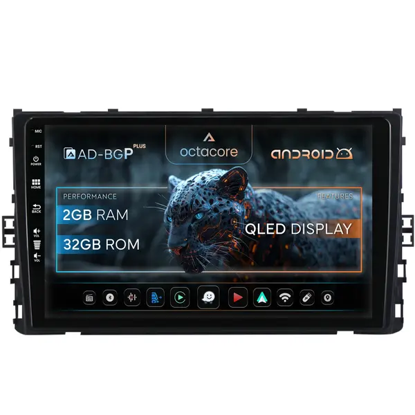 Navigatie Volkswagen Polo (2018+), Android, P-Octacore 2GB RAM + 32GB ROM, 9 Inch - AD-BGP9002+AD-BGRKIT041
