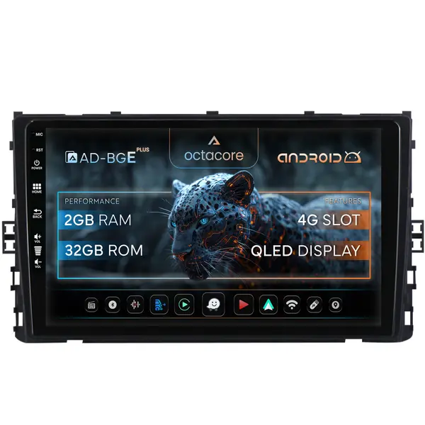 Navigatie Volkswagen T-Cross (2018+), Android, E-Octacore 2GB RAM + 32GB ROM, 9 Inch - AD-BGE9002+AD-BGRKIT041V3