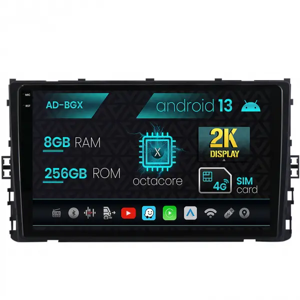 Navigatie Volkswagen T-Roc (2017-Prezent), Android 13, Z-Octacore 8GB RAM + 256GB ROM, 9.5 Inch - AD-BGX9008+AD-BGRKIT041-V2