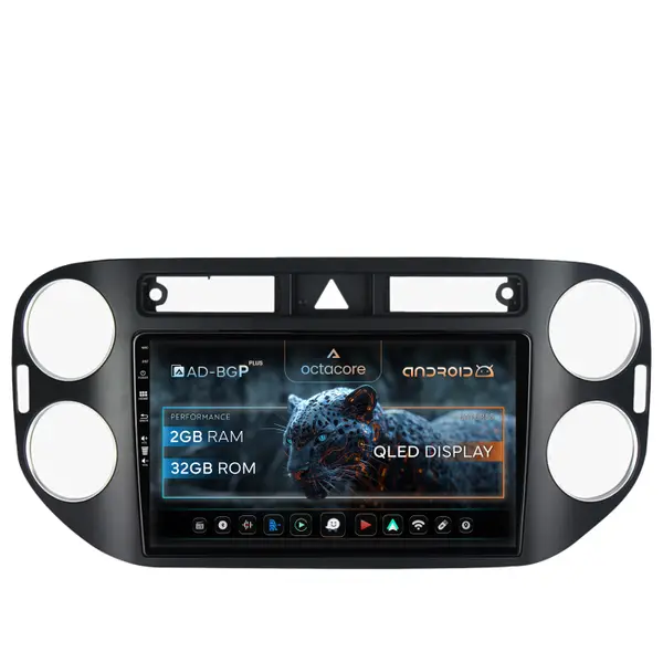Navigatie Volkswagen Tiguan (2008-2010) VW Golf 5 Plus (2004-2008), P-Octacore 2GB RAM + 32GB ROM, 9 Inch - AD-BGP9002+AD-BGRKIT035-0810