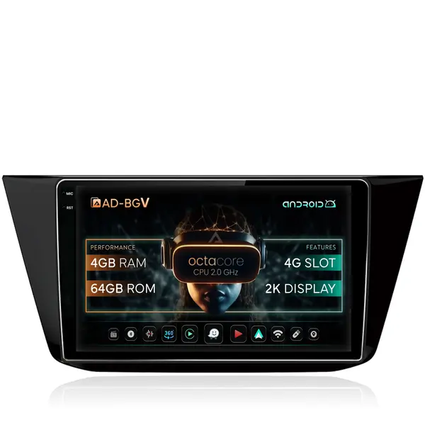 Navigatie Volkswagen Tiguan (2016+), Android, V-Octacore 4GB RAM + 64GB ROM, 10.36 Inch - AD-BGV10004+AD-BGRKIT036