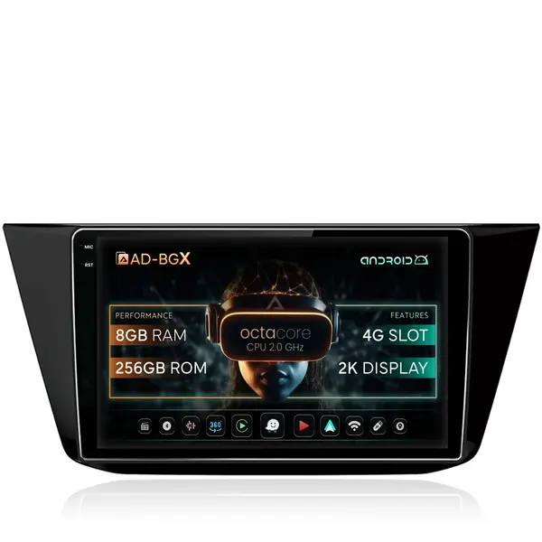 Navigatie Volkswagen Tiguan (2016+), Android, Z-Octacore 8GB RAM + 256GB ROM, 10.36 Inch - AD-BGX10008+AD-BGRKIT036