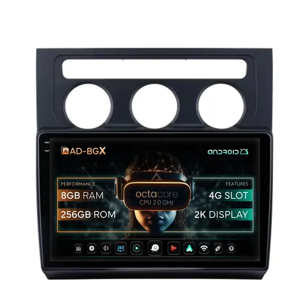 Navigatie Volkswagen Touran (2003-2010), Android, X-Octacore 8GB RAM + 256GB ROM, 10.36 Inch - AD-BGX10008+AD-BGRKIT053