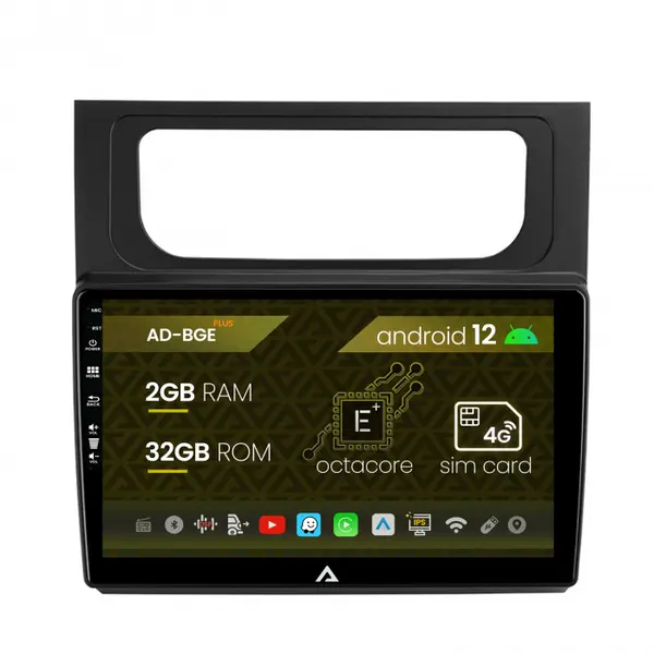 Navigatie Volkswagen Touran (2010-2016), Android 12, E-Octacore 2GB RAM + 32GB ROM, 10.1 Inch - AD-BGE10002+AD-BGRKIT042