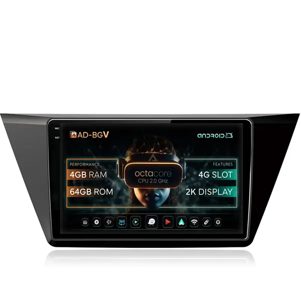Navigatie Volkswagen Touran (2016+), Android, V-Octacore 4GB RAM + 64GB ROM, 10.36 Inch - AD-BGV10004+AD-BGRKIT032