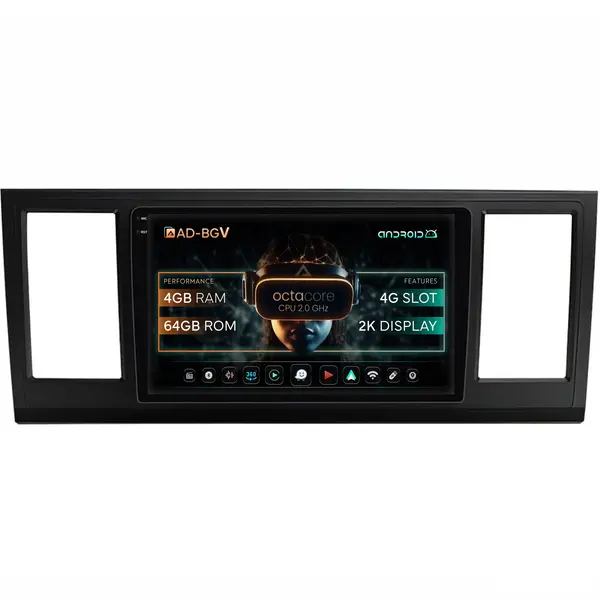 Navigatie Volkswagen Transporter Caravelle Multivan T6 (2015+), Android, V-Octacore 4GB RAM + 64GB ROM, 9.5 Inch - AD-BGV9004+AD-BGRKIT056V2