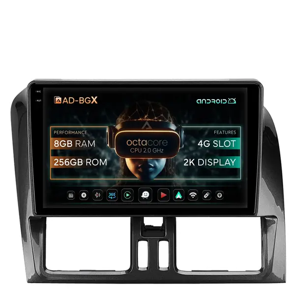 Navigatie Volvo XC60 (2008-2013), Android, X-Octacore 8GB RAM + 256GB ROM, 9.5 Inch - AD-BGX9008+AD-BGRKIT400-0813