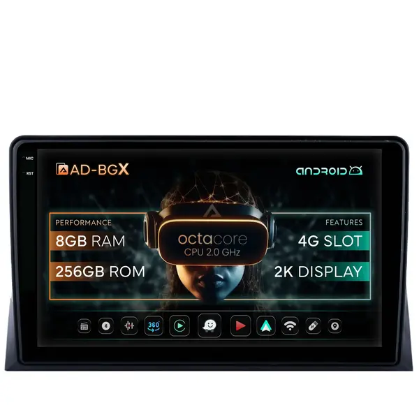 Navigatie VW Multivan T5 (2003-2015), Android, Z-Octacore 8GB RAM + 256GB ROM, 9.5 Inch - AD-BGX9008+AD-BGRKIT025T5