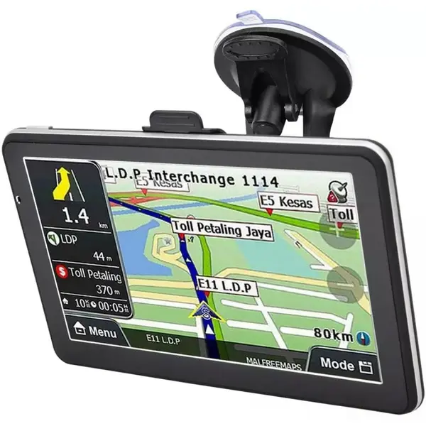 Navigator GPS 710, 7 inch cu touch screen, memorie 8GB, cache 256M, rezolutie 800 x 480 pixeli, capacitate baterie 1800 mAh, harti IGO/Navitel, harta Europei + actualizari pe viata a hartilor
