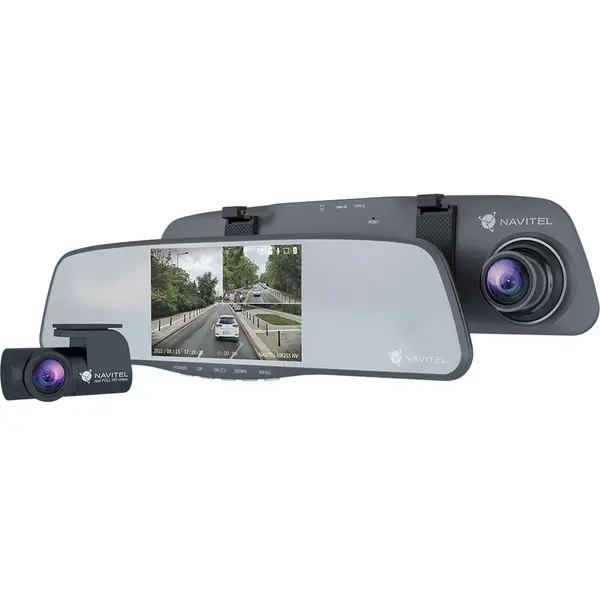 NAVITEL Camera auto DVR Navitel MR255 NV, display IPS 5, Full HD, 2 camere, Night Vision,G-Senzor, Gri