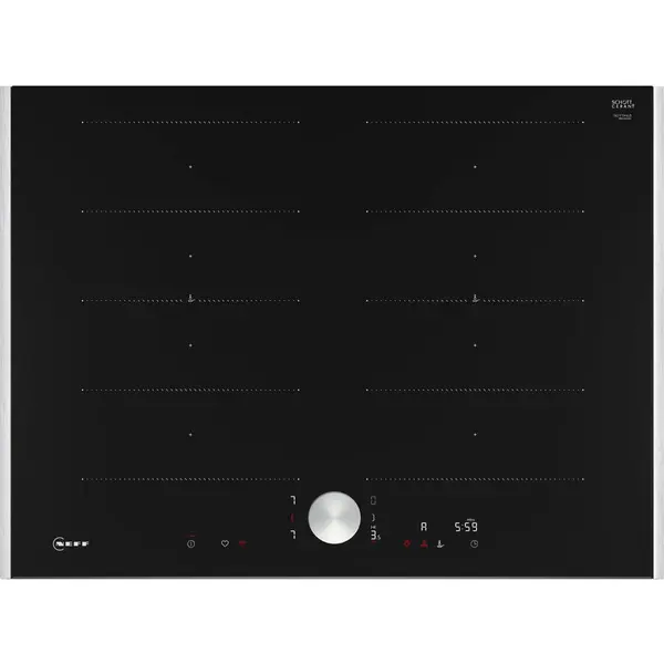 NEFF Plita inductie vitroceramica incorporabila Neff T67TTX4L0 N 90,70 cm, 4 zone gatit, Negru-Otel inoxidabil