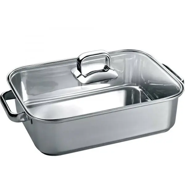 NEFF Tava pentru gatit cu capac NEFF by WMF Z9410X1 - 00573879, V6.5L, Capac termoizolant din sticla, Pentru zonele interconectate Flex si Combi, G2.3kg (plus capac G3.3kg), DW Safe, Recomandata cu Z9415X1