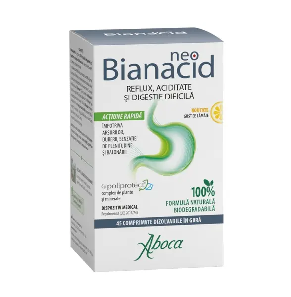 Neobianacid aromă de lămâie, 45 comprimate masticabile, Aboca