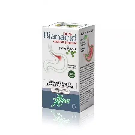 NeoBianacid pt aciditate si reflux gastric, 14 buc, Aboca