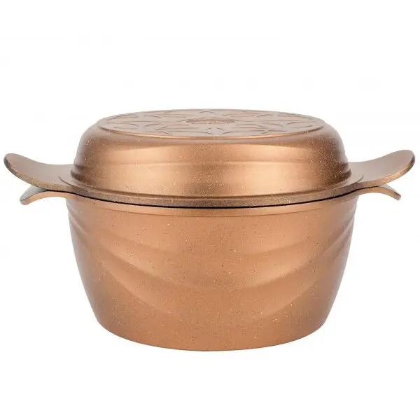 NeoKlein Oala Neoklein CS30 2in1, diametru 30 cm, capac tip tigaie, aluminiu turnat, invelis antiaderent, Gold