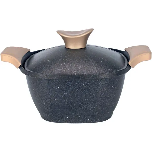 NeoKlein Oala Neoklein SCS20-Black, cu capac, 20 cm, 2.7 L, aluminiu turnat, invelis anti-aderent, Negru