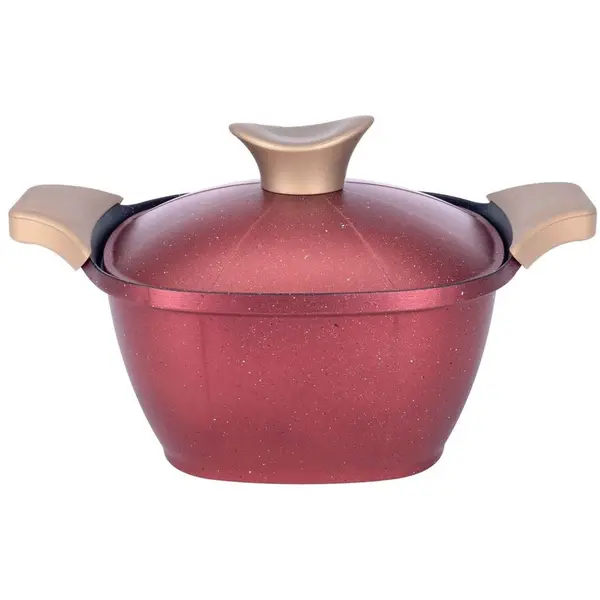NeoKlein Oala Neoklein SCS22-Red, cu capac, 22 cm, 3.7 L, aluminiu turnat, invelis anti-aderent, Rosu