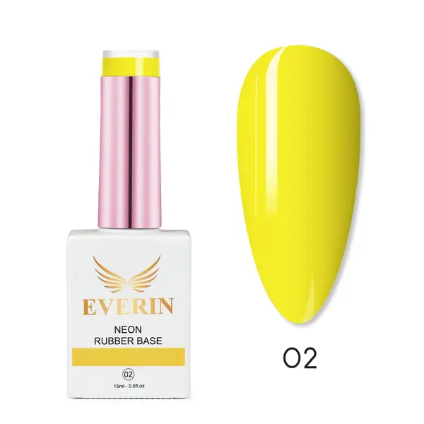 Neon Rubber Base Everin 15ml 02 - Bază Rubber Galben Neon