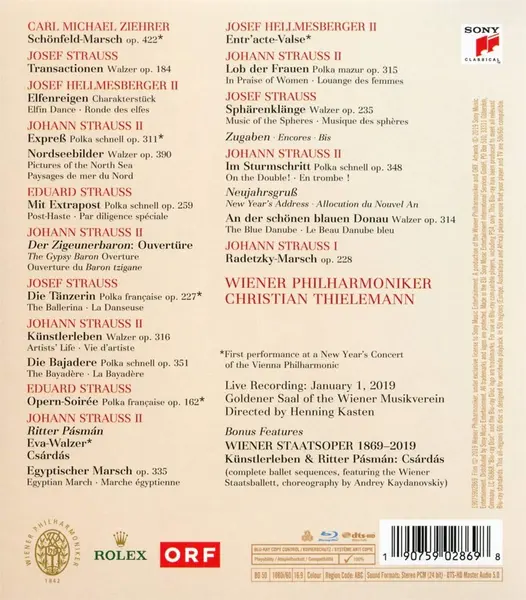 Neujahrskonzert 2019 - New Year's Concert 2019 (Blu-Ray) | Wiener Philharmoniker