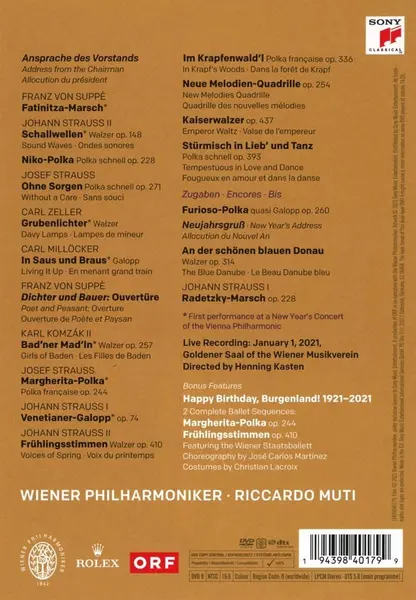 Neujahrskonzert / New Year's Concert 2021 (DVD) | Wiener Philharmoniker, Riccardo Muti
