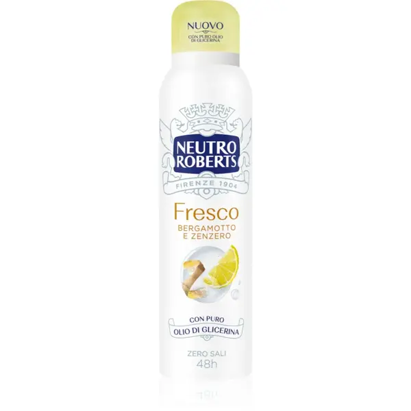 Neutro Roberts Bergamotto e Zenzero deodorant spray cu o eficienta de 48 h 150 ml