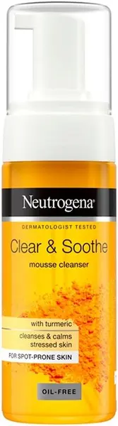 Neutrogena Clear & Soothe Spumă de curățare pentru față cu turmeric, 150 ml