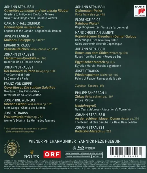 New Year's Concert 2026 / Neujahrskonzert 2026 (Blu-ray) | Wiener Philharmoniker, Yannick Nezet-Seguin