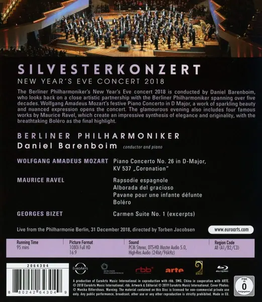 New Year's Eve Concert 2018 (Blu-ray Disc) | Daniel Barenboim, Berliner Philharmoniker