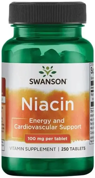 Niacin, 100 mg, 250 tablete, Swanson