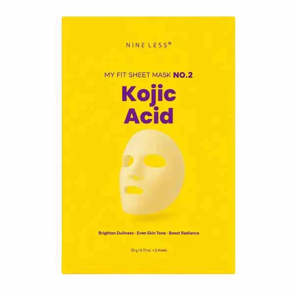 NINE LESS - My Fit Sheet Mask No.2 Kojic Acid, 1 Box, 20g x 5ea