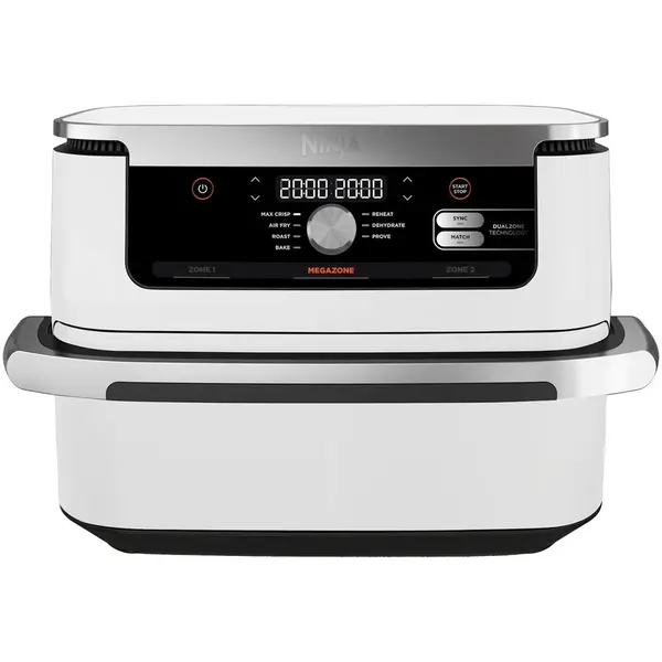 NINJA Friteuza cu aer cald Ninja Flex Drawer AF500EU, 2470 W, 10.4 L, capacitate mancare 2 kg, interval temperatura 40 - 240 °C, doua zone de gatit, 7 programe, Alba
