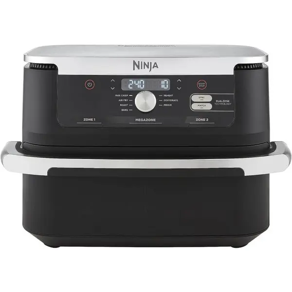 NINJA Friteuza cu aer cald Ninja Flex Drawer AF500EU, capacitate mancare 2 kg, 2470 W, interval temperatura 40 - 240 °C, doua zone de gatit, 7 programe, negru