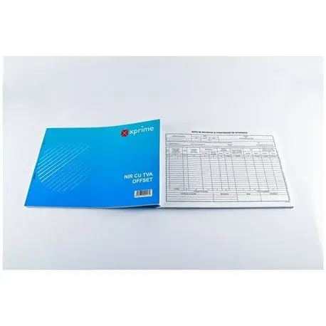 NIR cu TVA A4 hartie offset 100 file carnet coperta carton 300 g mp