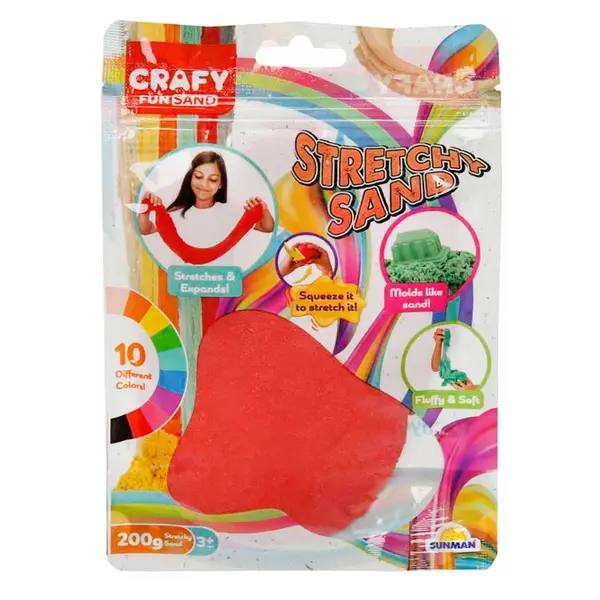 Nisip creativ, Crafy, 200 g, Rosu