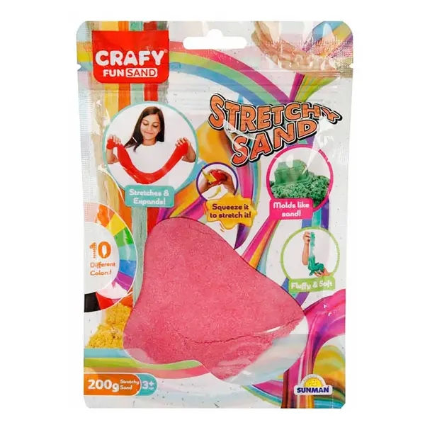 Nisip creativ, Crafy, 200 g, Roz