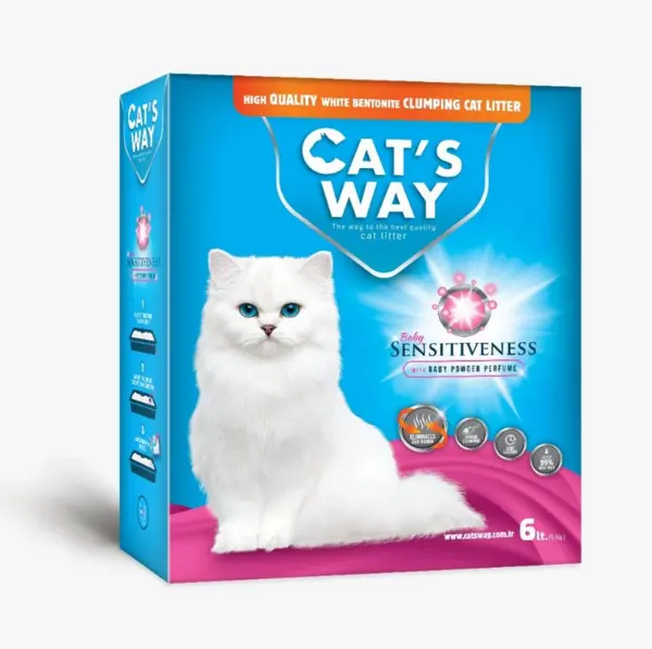 Nisip pentru litiera BENTONITA, CAT'S WAY, Baby Powder, 6L