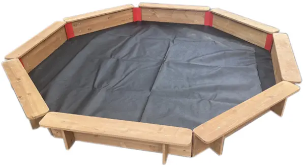 Nisipar mare pentru copii cu bănci Acool Toy - Octogonal, 360 cm